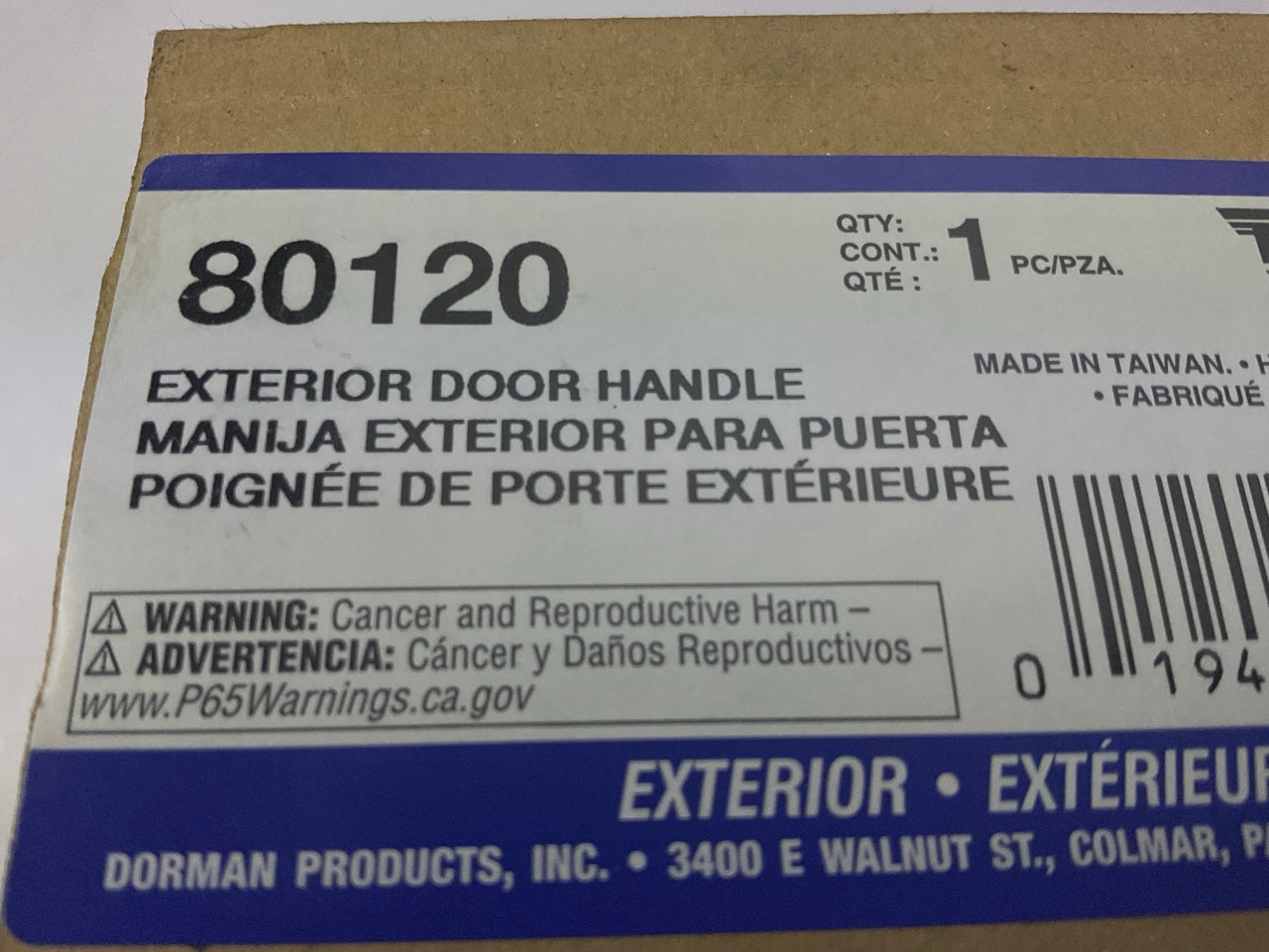 Dorman 80120 Rear Left Outside Exterior Door Handle