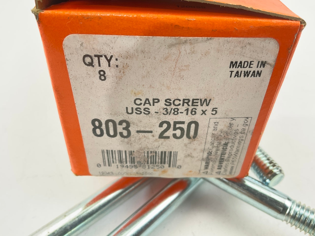 Dorman 803250 Grade 5 Hex Cap Screws 3/8-16 X 5, Pack Of 8 Bolts