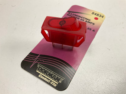 Dorman 84834 Illuminating Red Rocker Switch, Red Body / Glow - Rectangular Style