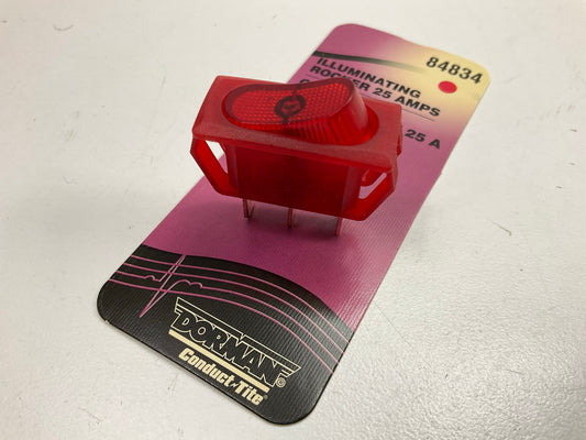 Dorman 84834 Illuminating Red Rocker Switch, Red Body / Glow - Rectangular Style