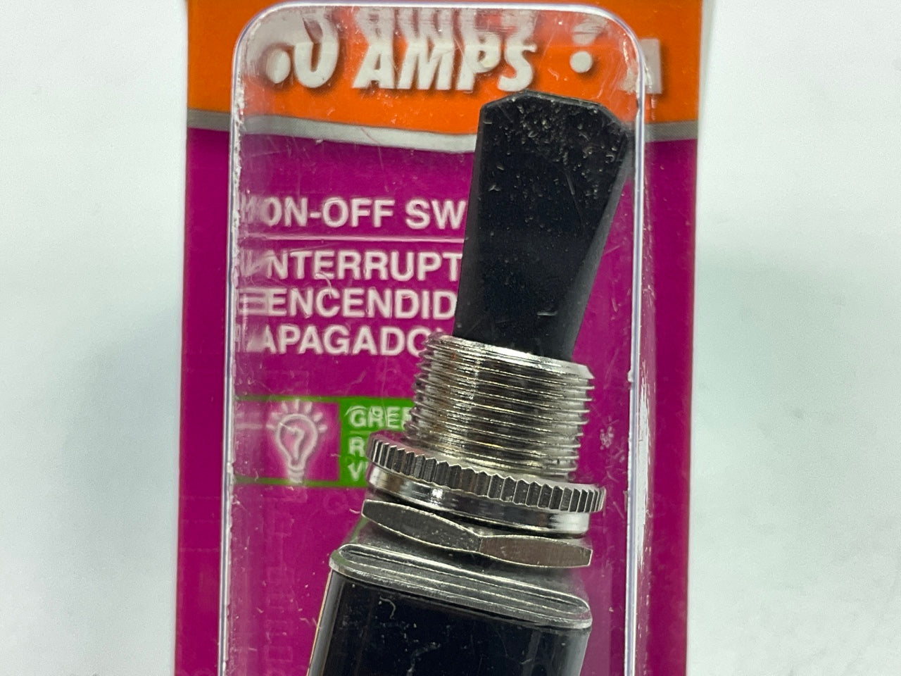 Dorman 84897 Green LED Metal Style Toggle Switch, On-Off 12V 30A