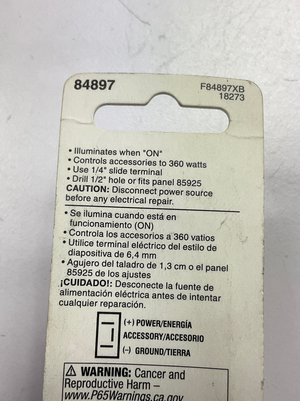 Dorman 84897 Green LED Metal Style Toggle Switch, On-Off 12V 30A