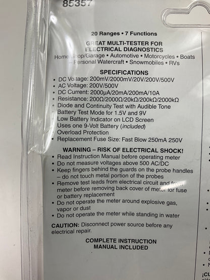 Dorman 85357 Digital Multimeter Tester