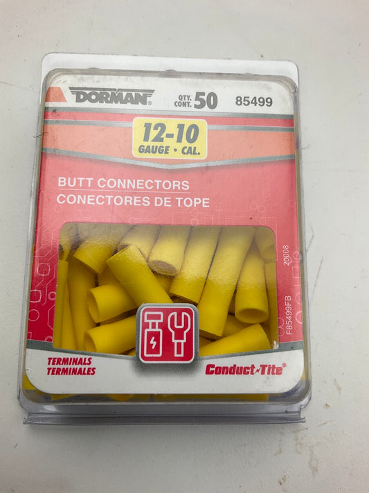 Dorman 85499 Yellow Butt Connector Terminals, 12-10 Gauge, Pack Of 50 Pcs