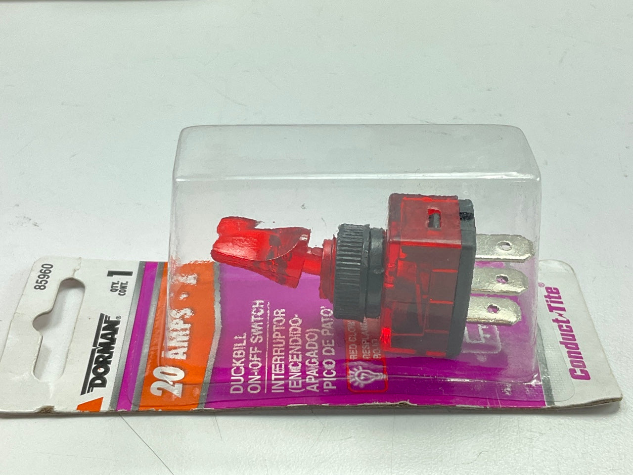 Dorman 85960 Duck Bill Red Glow On-Off Toggle Switch - 12V 20A