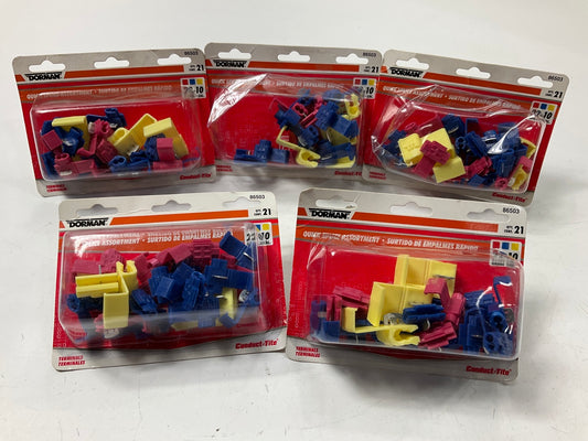 (5) Dorman 86503 22-10 Gauge Quick Splice Connector Assortment, 21 Pcs