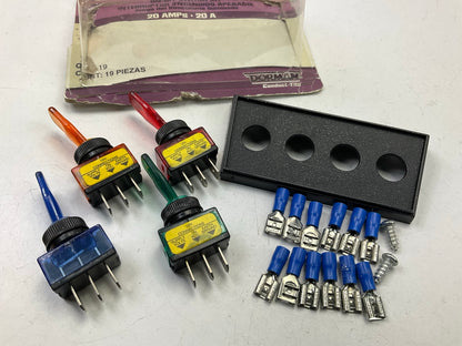 Dorman 86922 Toggle Switch Panel Kit: 4 Multi-colored Toggle Switches & Bezel