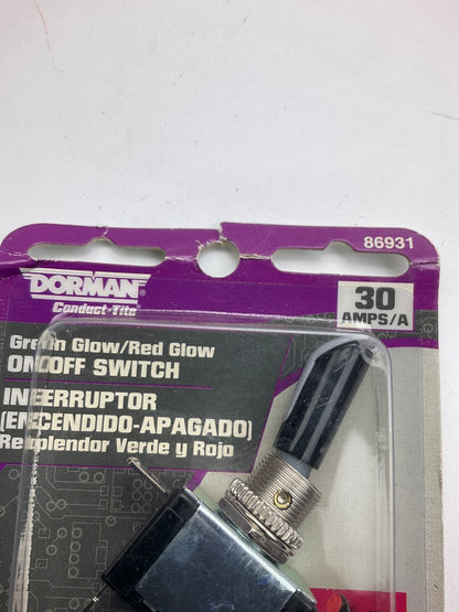 Dorman 86931 30 Amps On-Off LED Toggle Switch - Black And Silver