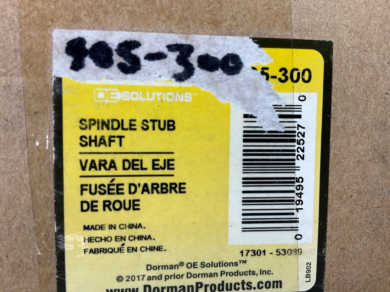 Dorman 905-300 Rear Axle Spindle Stub Shaft For 2000-2008 Ford Focus