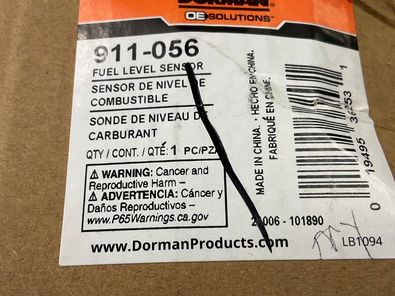 INCOMPLETE - Dorman 911-056 Fuel Pump Level Sensor - Missing O-Ring