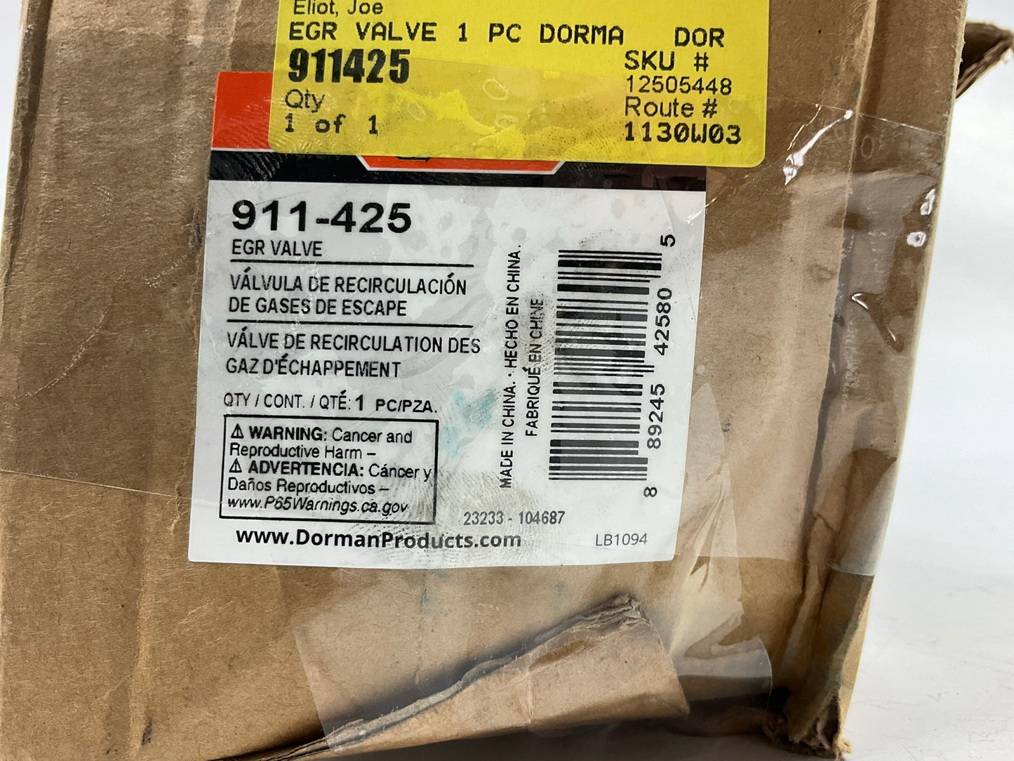 Dorman 911-425 Exhaust Gas Recirculation (EGR) Valve-EGR Valve