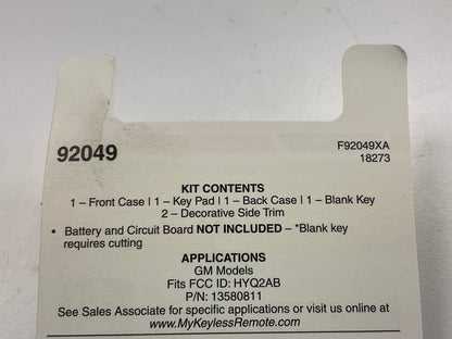 EMPTY COVER ONLY - Dorman 92049 Keyless Entry Remote / Fob