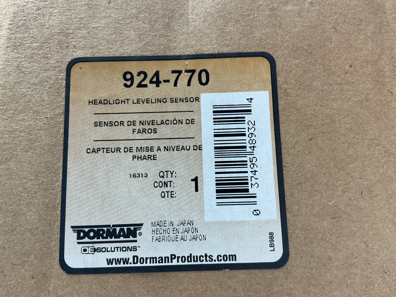 Dorman 924-770 Front Right Headlight Leveling Sensor For 2008-2015 Lexus LX570
