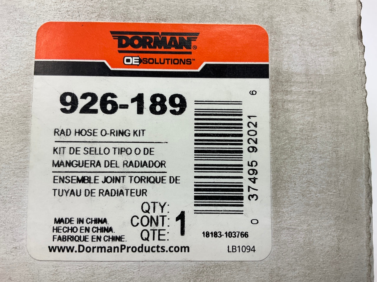 Dorman 926-189 Radiator Coolant Hose O-Ring