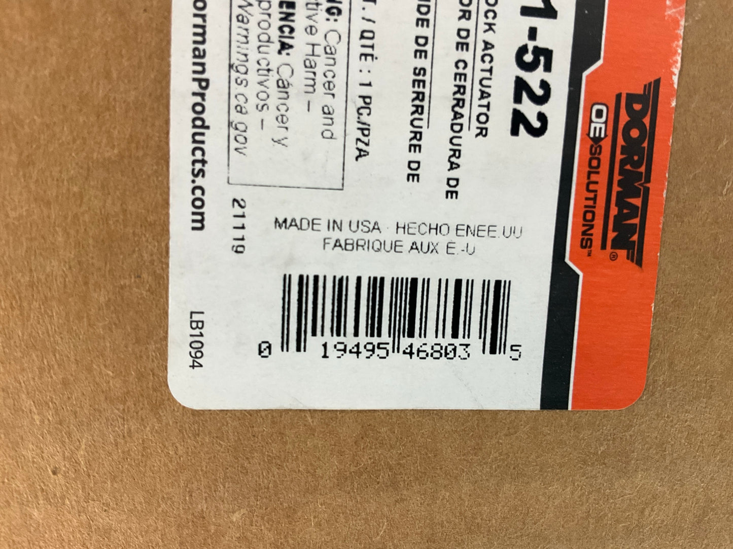 Dorman 931-522 Front Left Door Lock Actuator For 2007-2013 Acura MDX