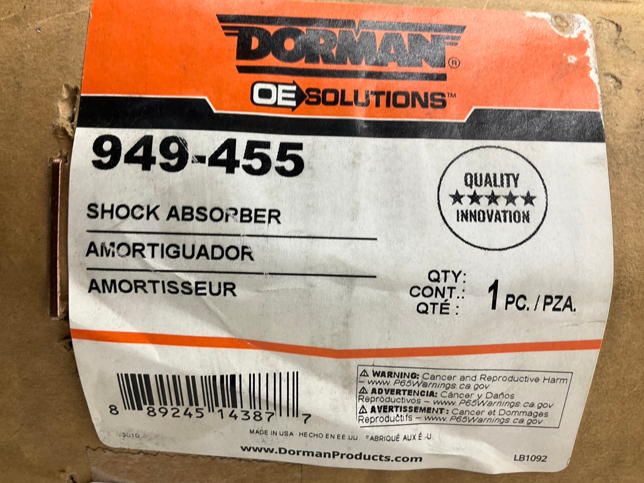 DORMAN 949-455 Rear Air Suspension Air Shock For 2003-2007 Lexus GX470