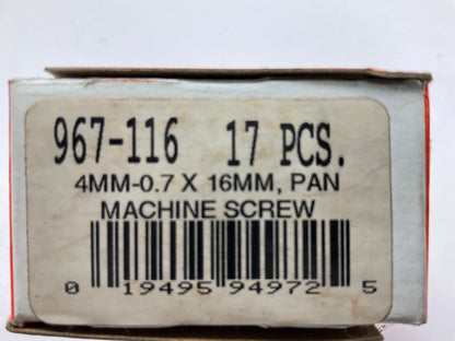 (17) PCS - Dorman 967-116 4mm-0.7x16mm Pan Head Machine Screws