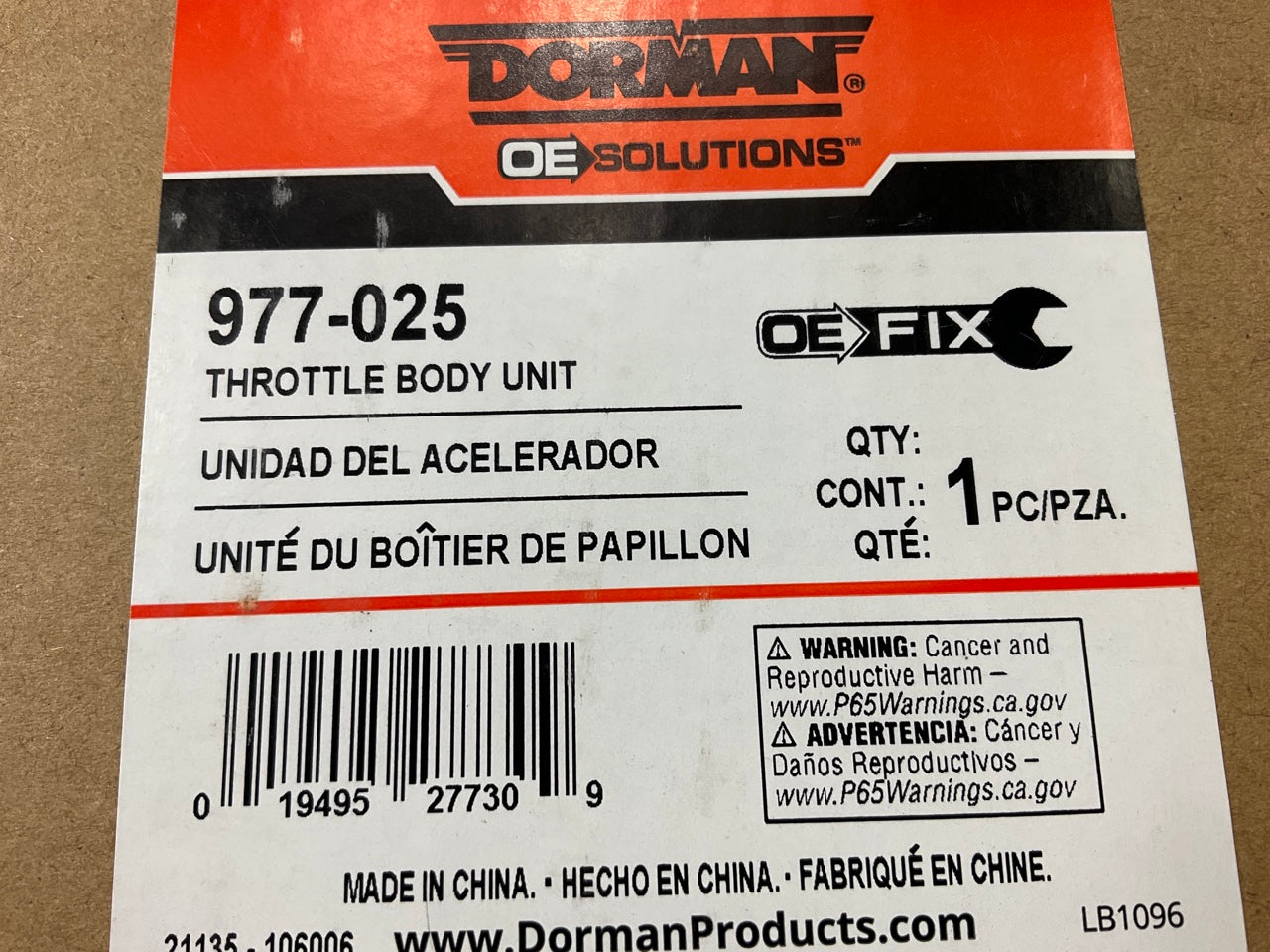 Dorman 977-025 Throttle Body