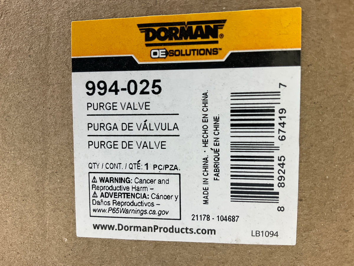 Dorman 994-025 Vapor Canister Purge Valve 2006-2011 Focus, 2010-2013 Connect