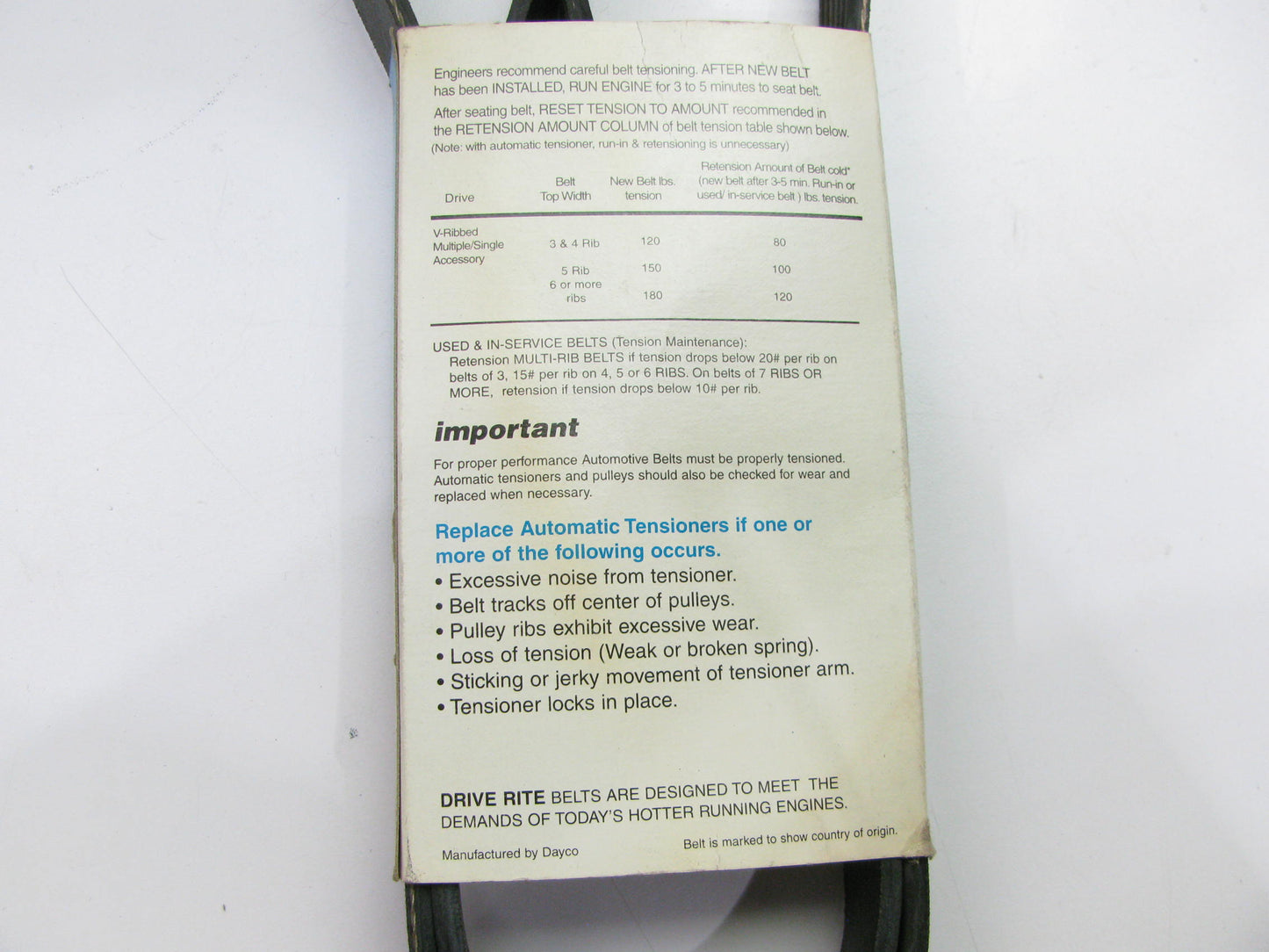 Drive-rite 455K6 Serpentine Belt