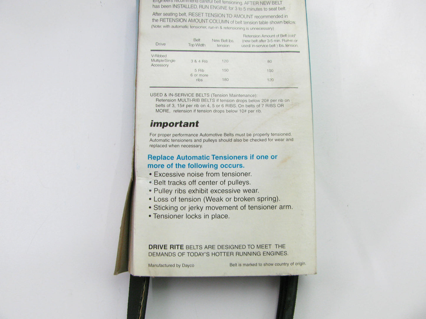 Drive-rite 5030250DR Serpentine Belt