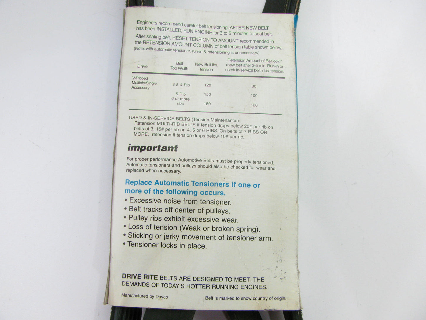 Drive-rite 5060735DR Serpentine Belt