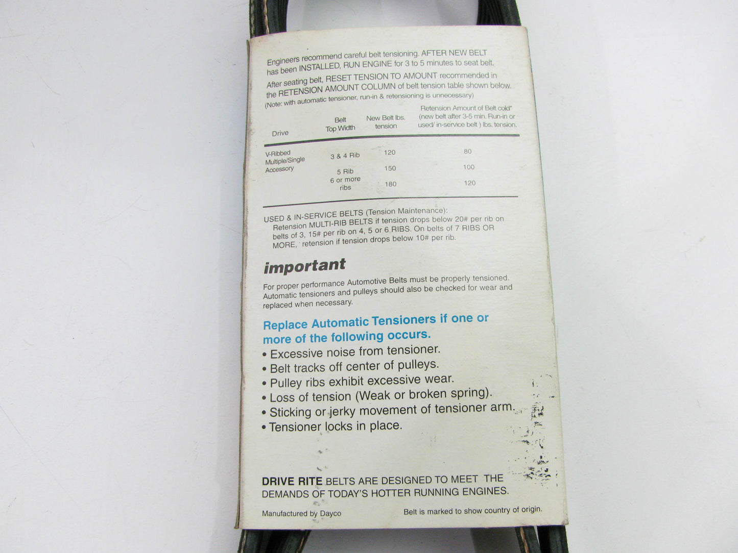 Drive-rite 580K5 Serpentine Belt