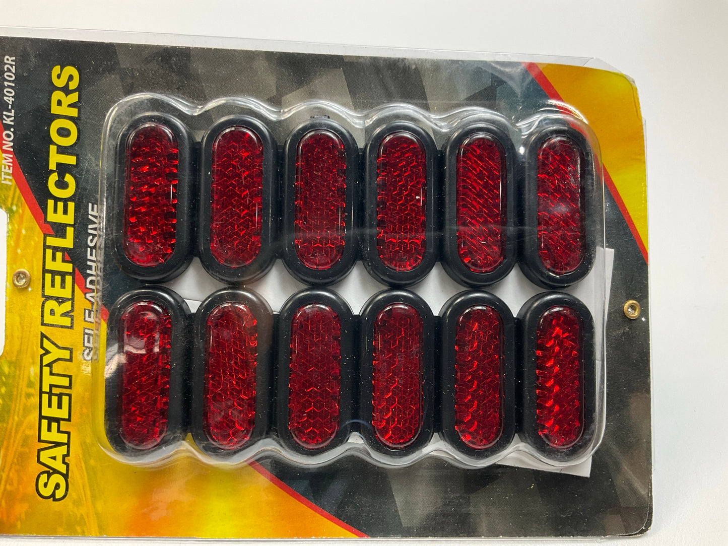 Drive KL-40102R Self Adhesive Trailer RED Oval Reflectors, 12 Pack, 1-3/8''x5/8''