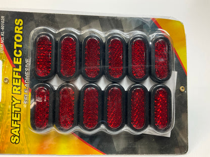 Drive KL-40102R Self Adhesive Trailer RED Oval Reflectors, 12 Pack, 1-3/8''x5/8''
