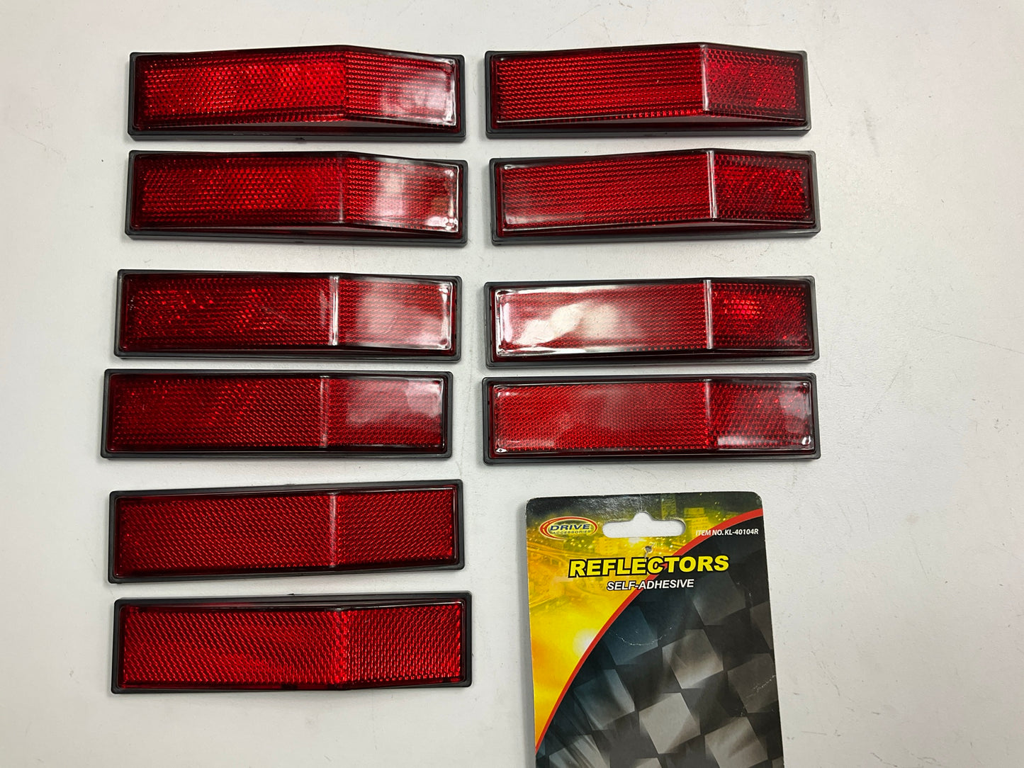 (10) Rectangular Quick-Mount Trailer Red Reflectors, 5-3/16'' Long X 1-3/8'' Wide
