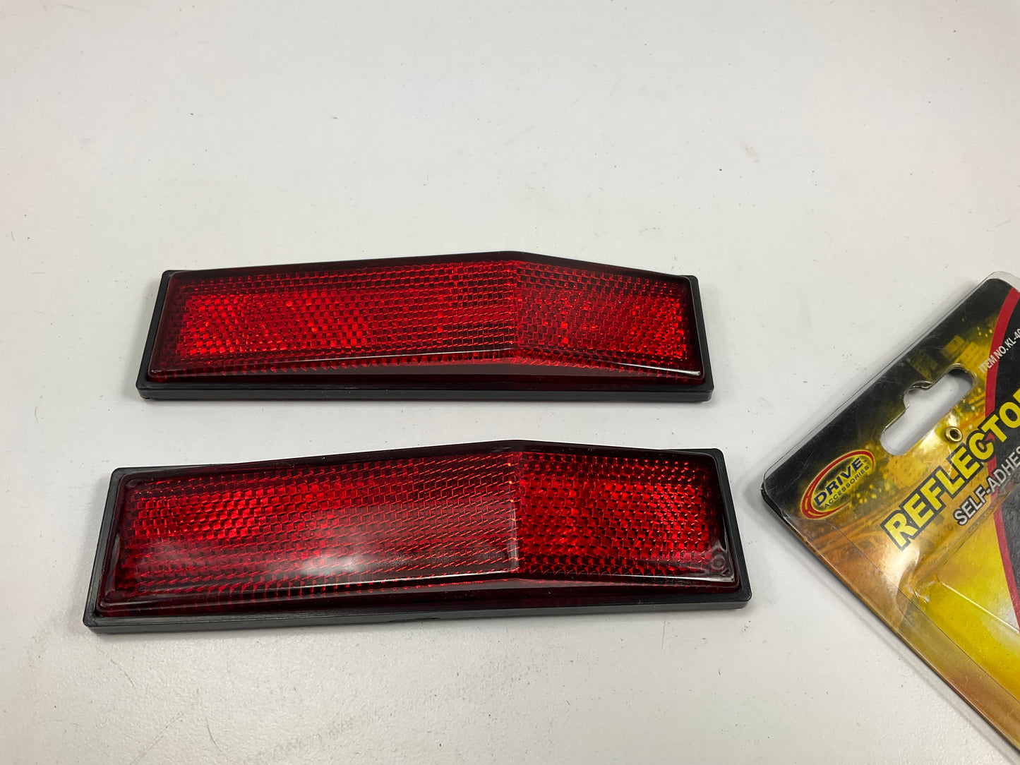 (2) Rectangle Quick-Mount Red Reflectors, 5-3/16'' Long X 1-3/8'' Wide X 5/8'' Tall