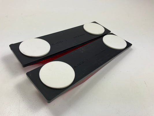 (2) Rectangle Quick-Mount Red Reflectors, 5-3/16'' Long X 1-3/8'' Wide X 5/8'' Tall