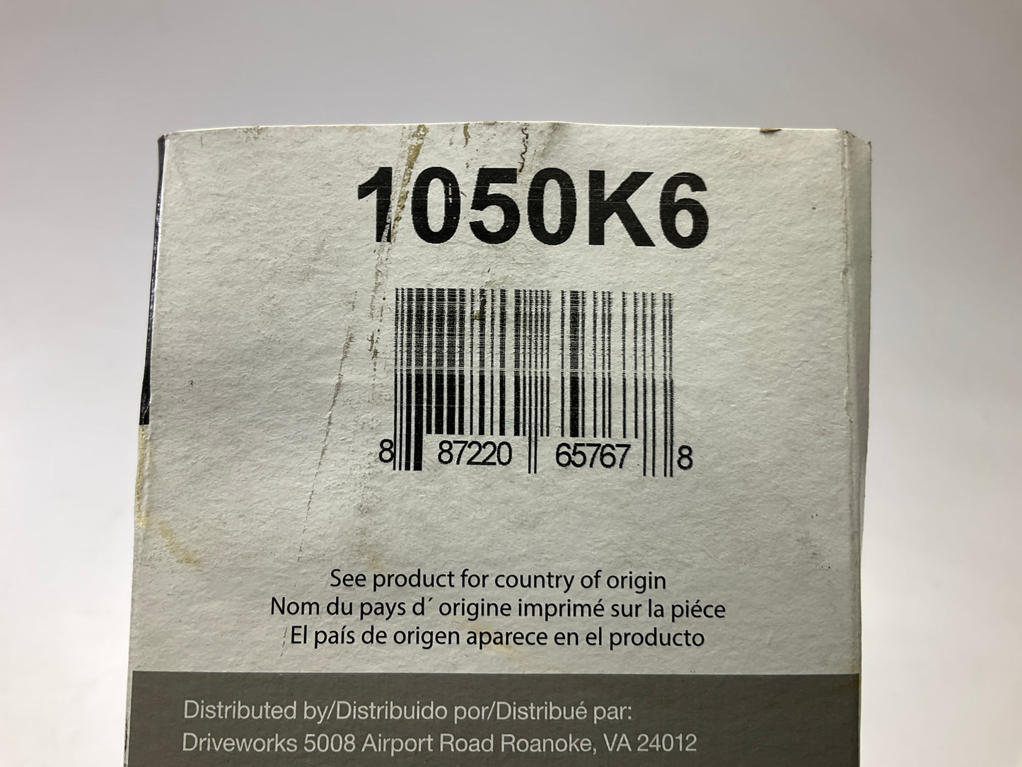 Drive Works 1050K6 Serpentine Belt - 6 Ribs