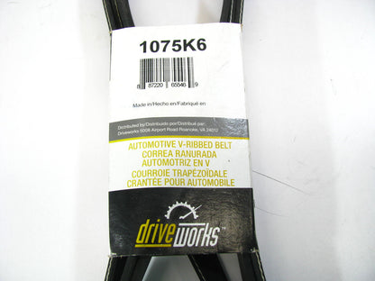 Drive Works 1075K6 Serpentine Belt - 0.84'' X 108.00'' - 6 Ribs