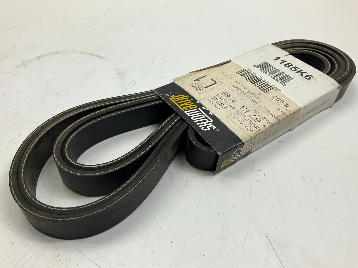 Drive Works 1185K6 Main Drive Serpentine Belt - 0.84'' X 119.50'' - 6 Ribs