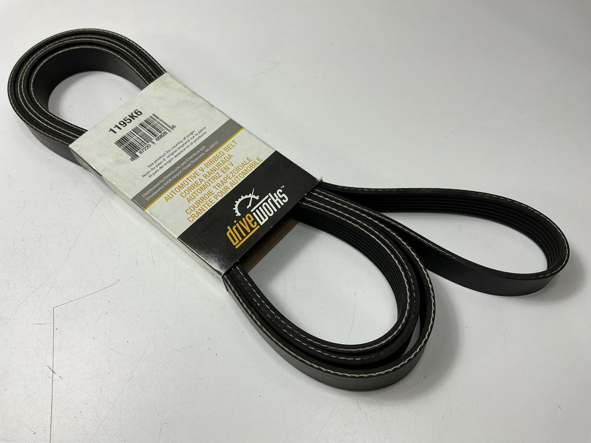 Drive Works 1195K6 Main Drive Serpentine Belt -  0.84'' X 120.10'' - 6 Ribs