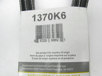 Drive Works 1370K6 Serpentine Belt - 2006-2010 Chevy GMC 6.6L Duramax Diesel