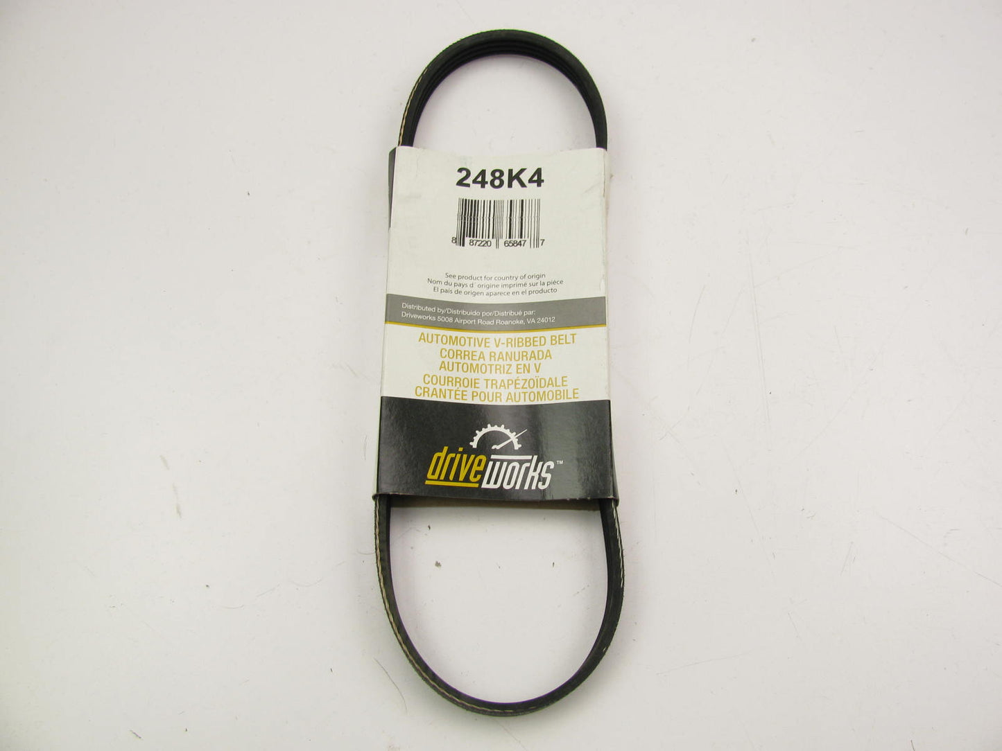 Drive Works 248K4 Serpentine Belt - 0.56'' X 25.00'' - 4 Ribs