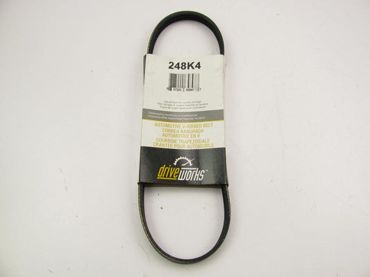 Drive Works 248K4 Serpentine Belt - 0.56'' X 25.00'' - 4 Ribs