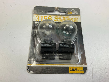 (2) Drive Works 3156 Longlife Back Up Lamp Light Bulb # 3156LL