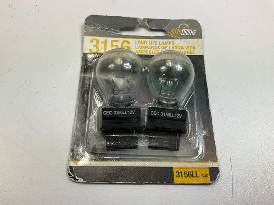 (2) Drive Works 3156 Longlife Back Up Lamp Light Bulb # 3156LL