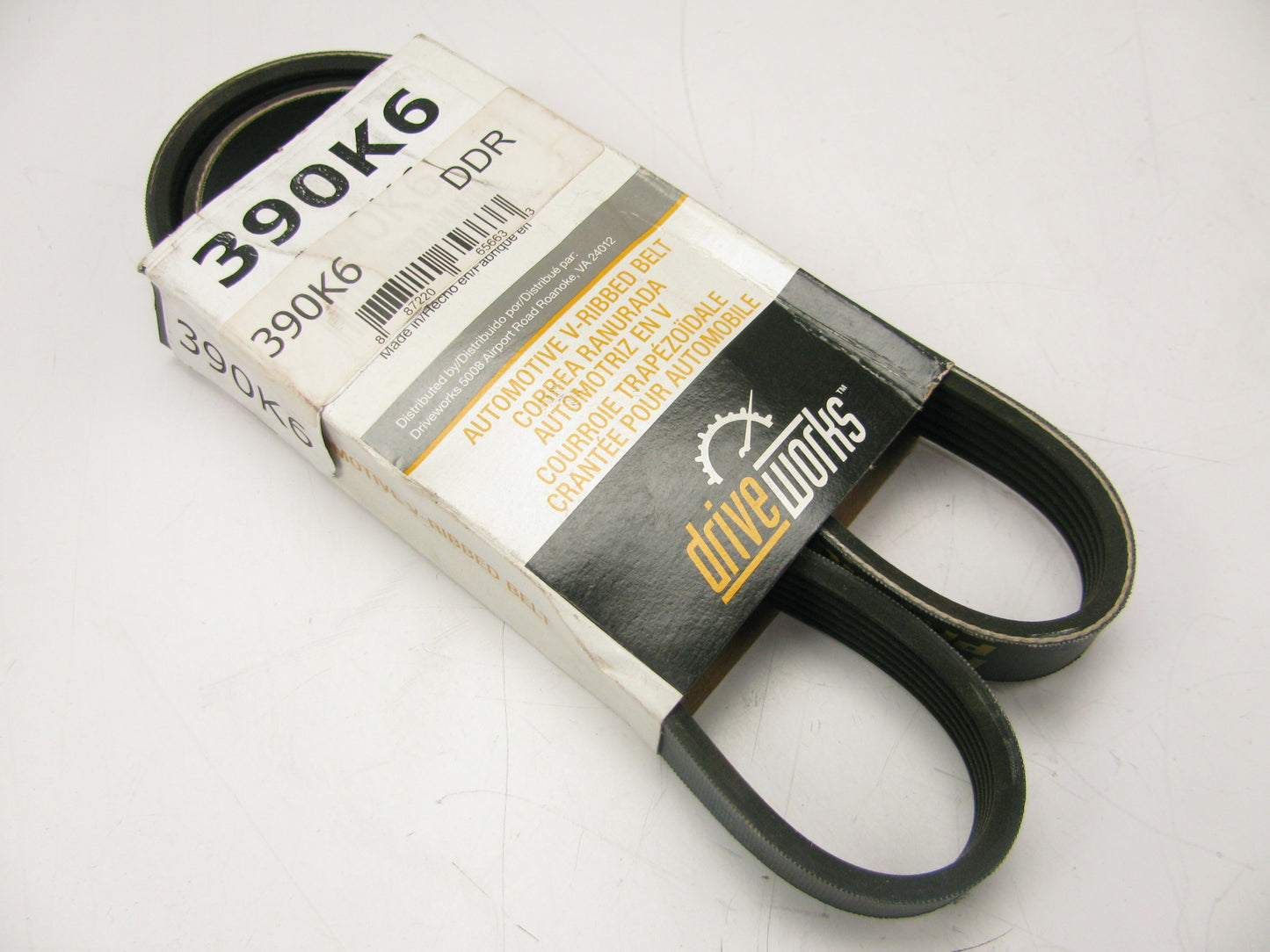 Drive Works 390K6 Serpentine Belt - 0.84'' X 39.50'' - 6 Ribs