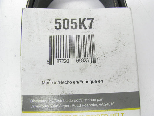 Drive Works 505K7 Serpentine Belt - 0.98'' X 51.00'' - 7 Ribs