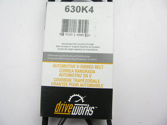 Drive Works 630K4 Serpentine Belt - 0.56'' X 63.00'' - 7 Ribs