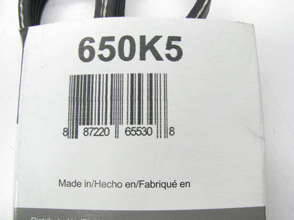 Drive Works 650K5 Serpentine Belt - 0.69'' X 65.50'' - 5 Ribs