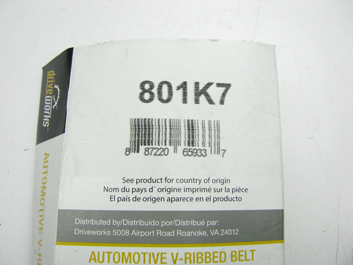 Drive Works 801K7 Serpentine Belt