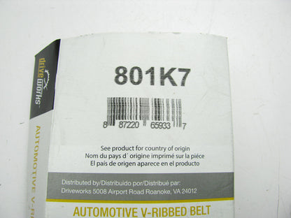 Drive Works 801K7 Serpentine Belt