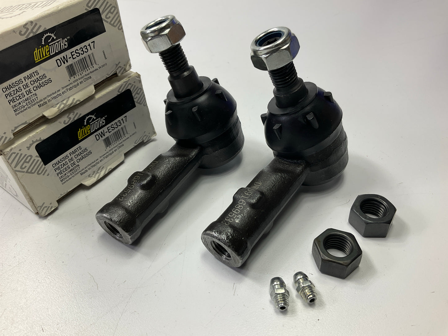 (2) Drive Works DW-ES3317 Front Outer Steering Tie Rod End