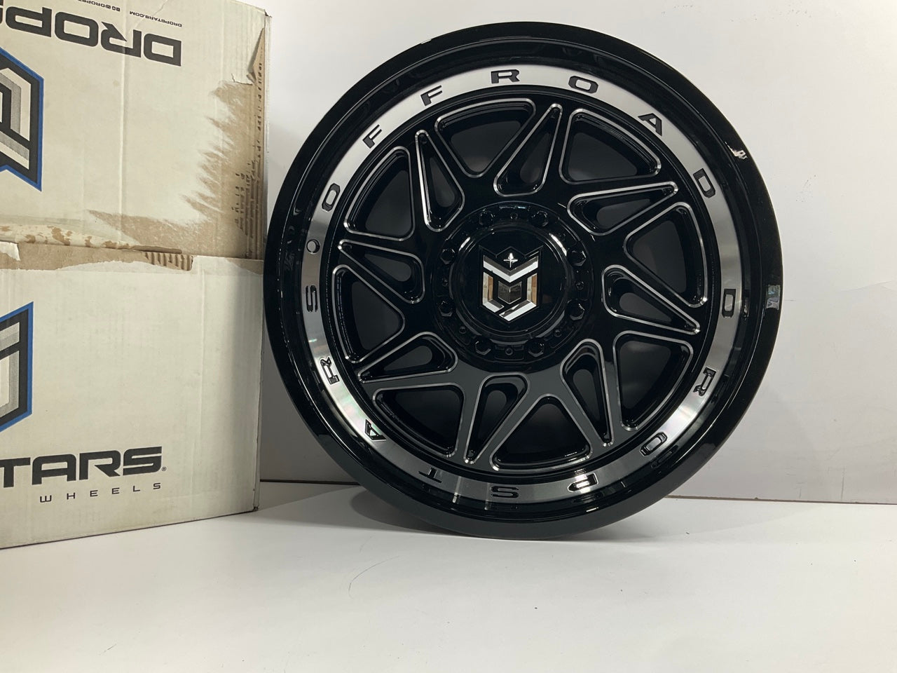 DropStars 657BM Gloss Black Milled Wheel Rim, 20'' X 9'', 6 X 5.5'', 0mm Offset