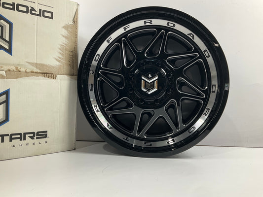 DropStars 657BM Gloss Black Milled Wheel Rim, 20'' X 9'', 6 X 5.5'', 0mm Offset